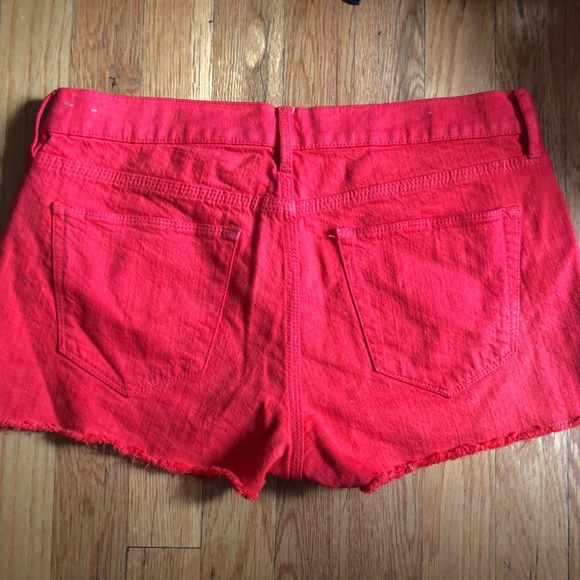 Madewell red denim cutoff shorts. Size 27 - Picture 3 of 3